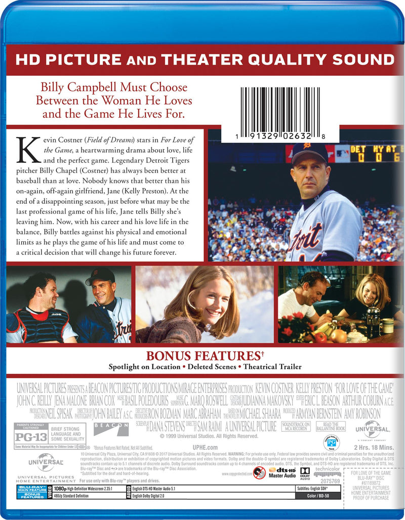 For Love of the Game [Blu-Ray]