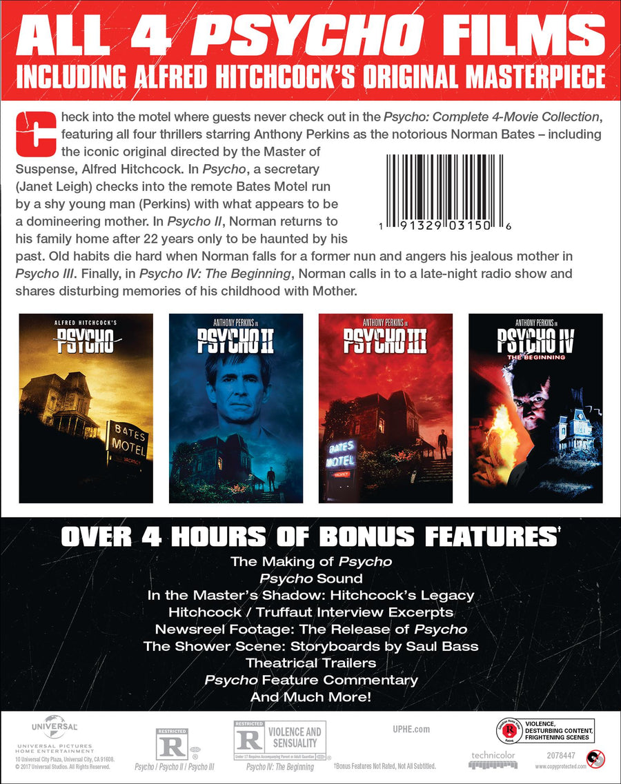 Psycho: Complete 4-Movie Collection [Blu-Ray]