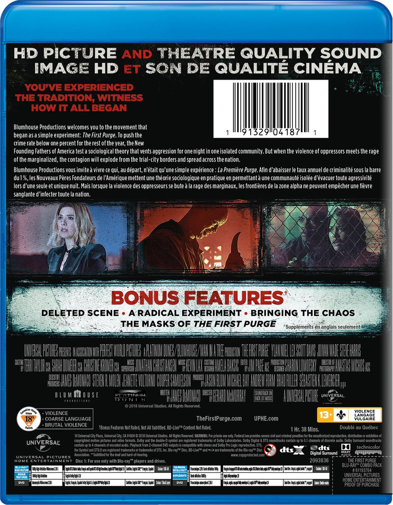 The First Purge (Blu-ray + DVD) [Blu-Ray]