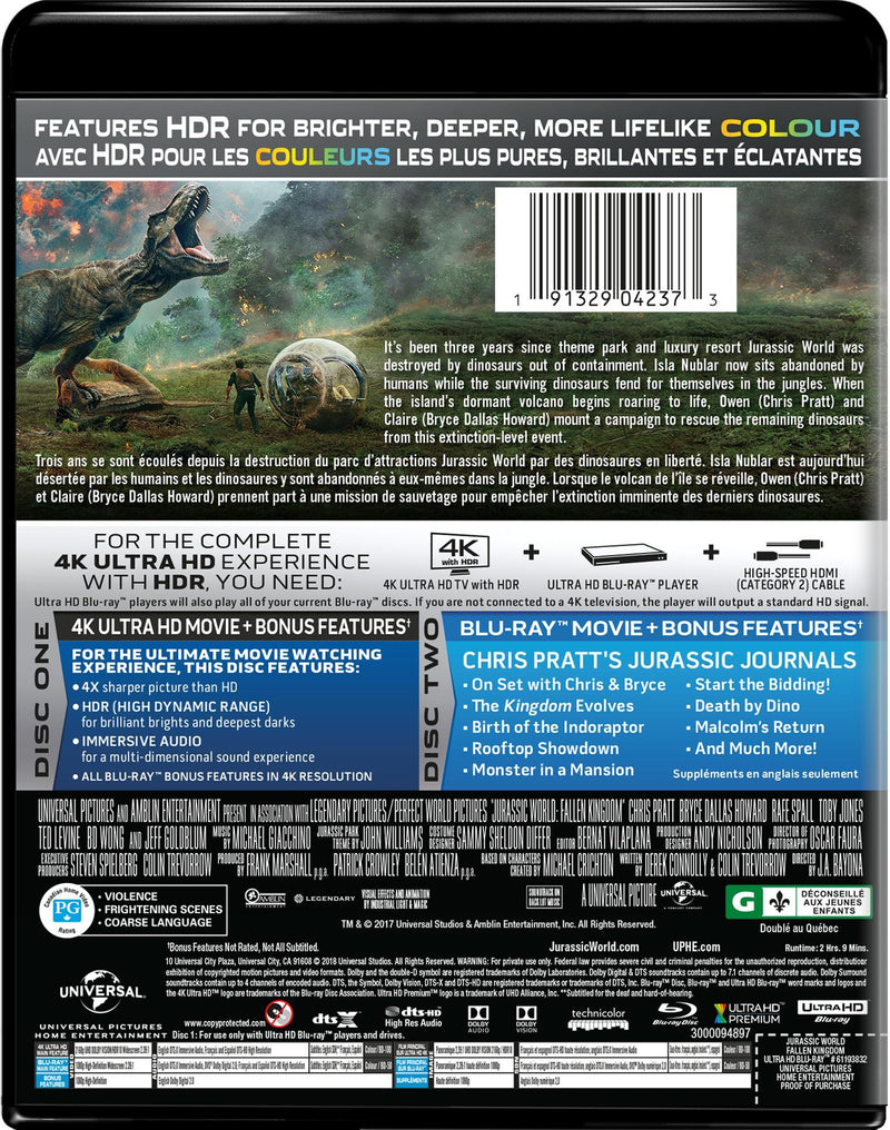 Jurassic World: Fallen Kingdom (4K Ultra HD + Blu-ray) [UHD]