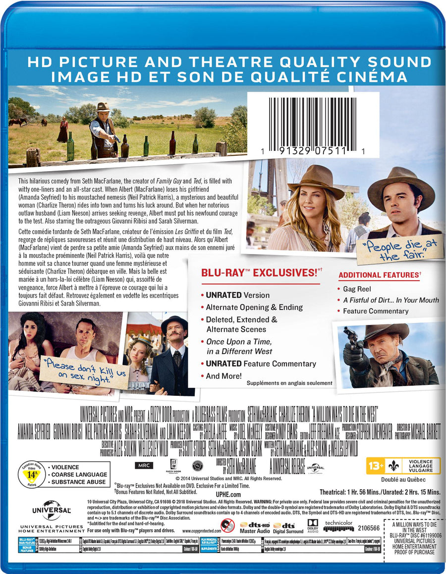 A Million Ways to Die in the West (Unrated) [Blu-Ray]