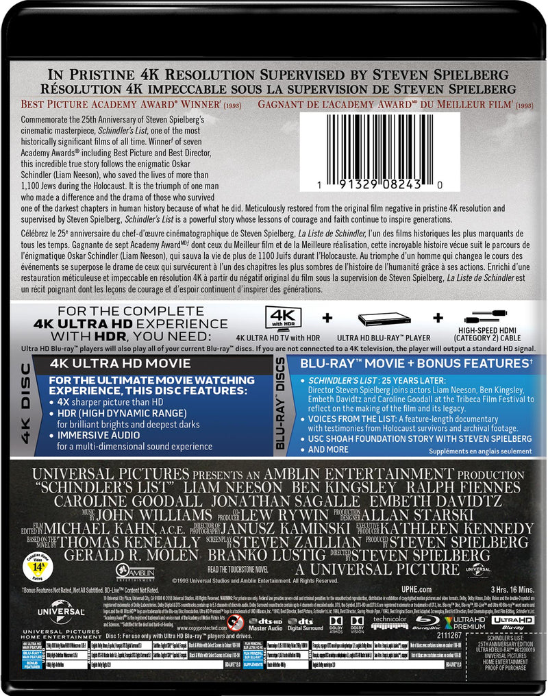 Schindler's List (4K Ultra HD + Blu-ray) [UHD]
