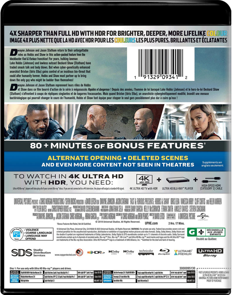 Fast & Furious Presents: Hobbs & Shaw (4K Ultra HD + Blu-ray) [UHD]