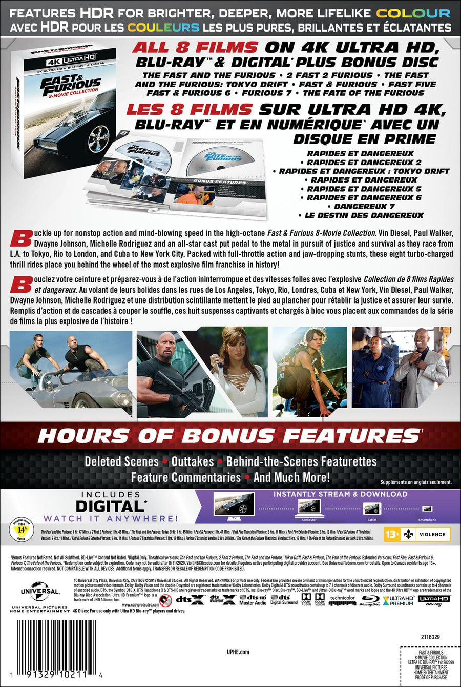 Fast & Furious 8-Movie Collection (4K Ultra HD + Blu-ray) [UHD]