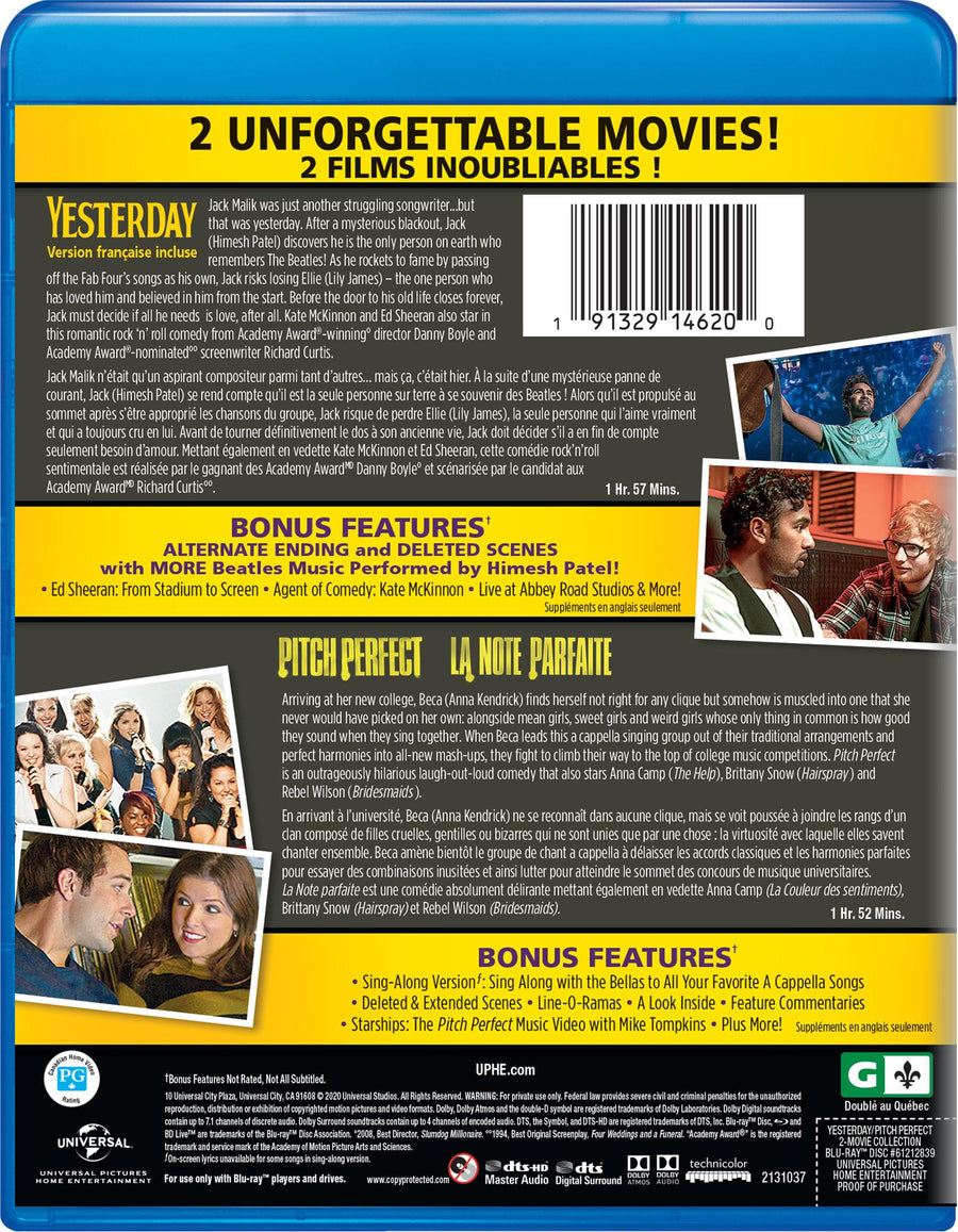 Yesterday / Pitch Perfect Double Feature [Blu-Ray]