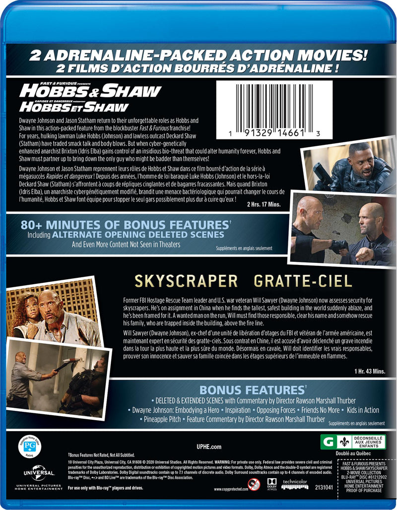 Fast & Furious Presents: Hobbs & Shaw / Skyscraper Double Feature [Blu-Ray]