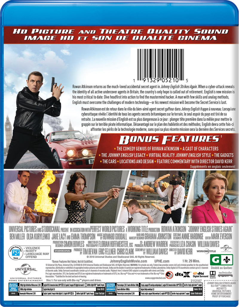 Johnny English Strikes Again (Blu-ray + DVD) [Blu-Ray]