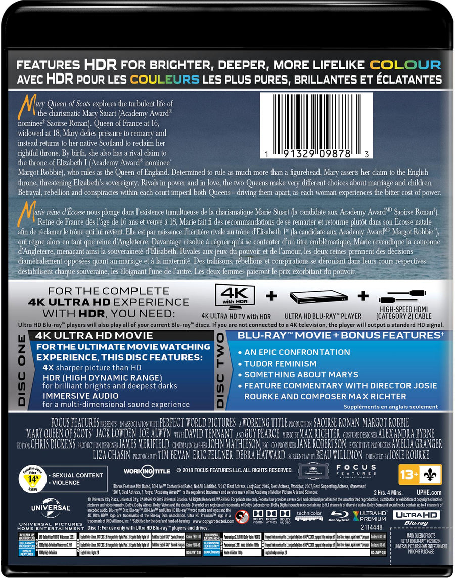 Mary Queen of Scots (4K Ultra HD + Blu-ray) [UHD]