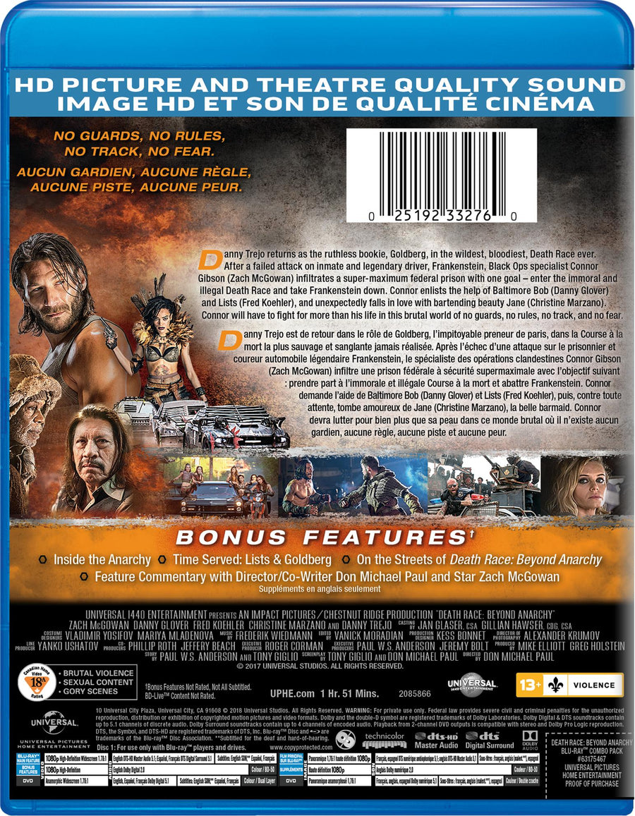 Death Race: Beyond Anarchy (Blu-ray + DVD) [Blu-Ray]