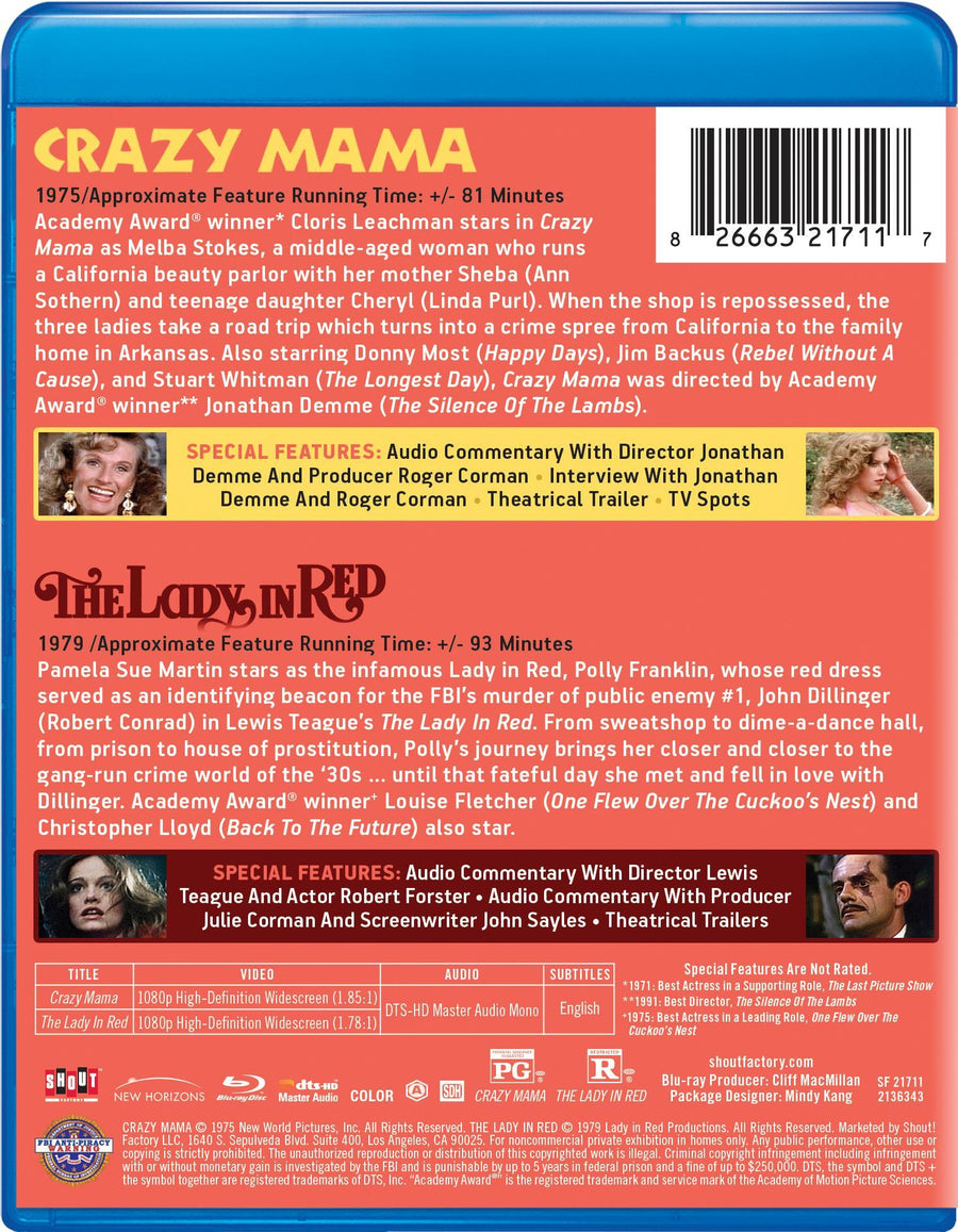 Crazy Mama / The Lady in Red Double Feature [Blu-ray]