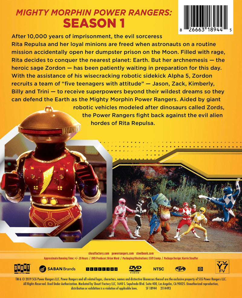 Mighty Morphin Power Rangers: Season One - Limited Edition Steelbook [DVD]